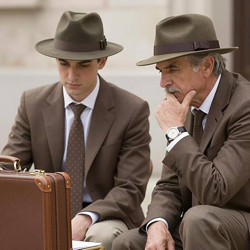 Two Men in Suits Under the Sun