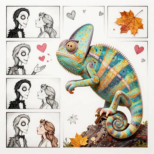 Tim Burton Style Chameleon Love Comic