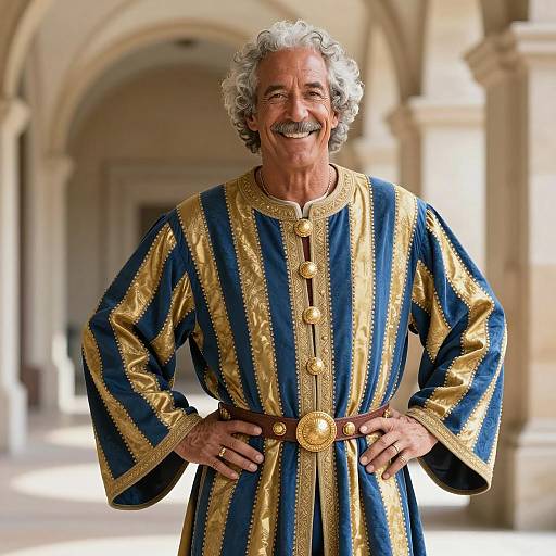 Man in Ornate Medieval-Style Robe