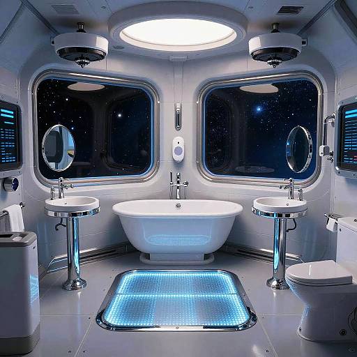 Futuristic Space Station Bathroom