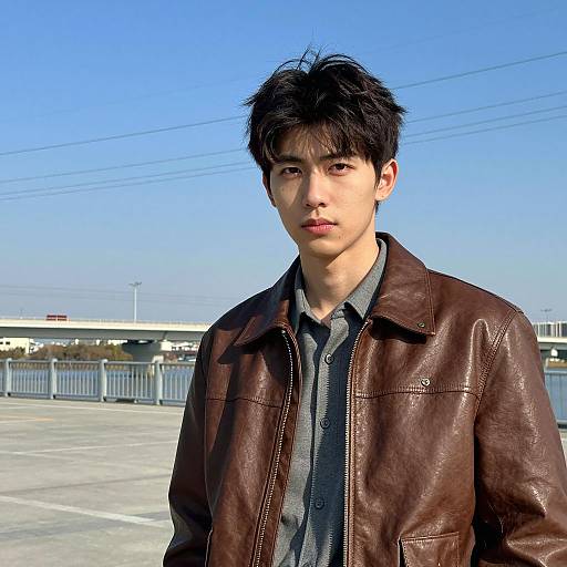 Serious Young Man in Urban Setting