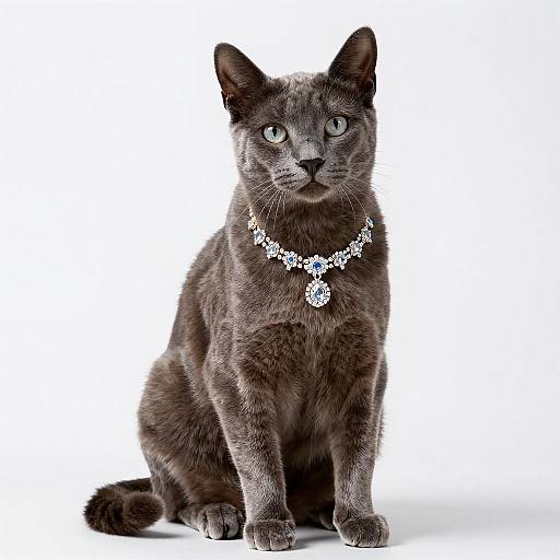 Elegant Portrait of a Russian Blue Cat