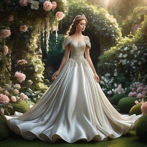 Elegant Princess in Vibrant Garden Setting