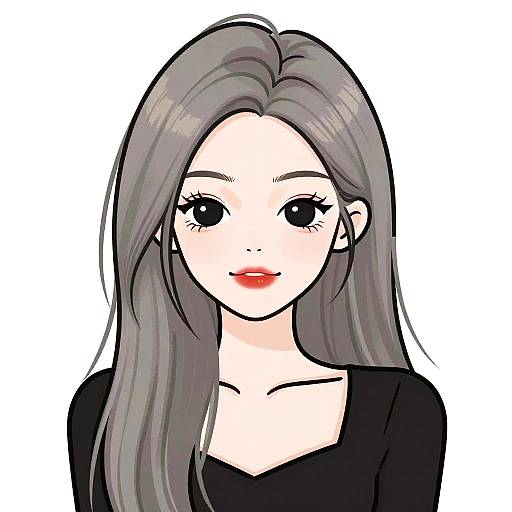 Cartoon Woman with Silver Hair