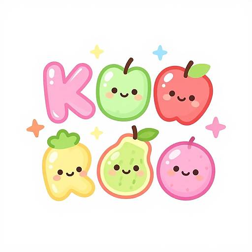 Kawaii Cute Fruits & Sweets Logo