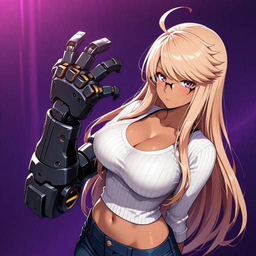 Illustration of Alma armas, va-11 hall-a in the style of Shake-o