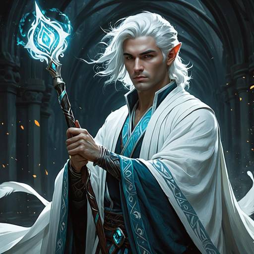 Fantasy Portrait of a Young Air Genasi Mage