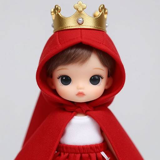 Crowned Doll in Red Outfit