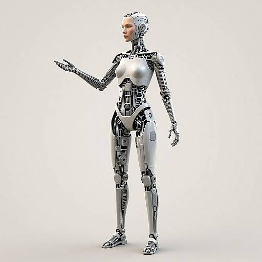 Intricate Cybernetic Woman Schematic