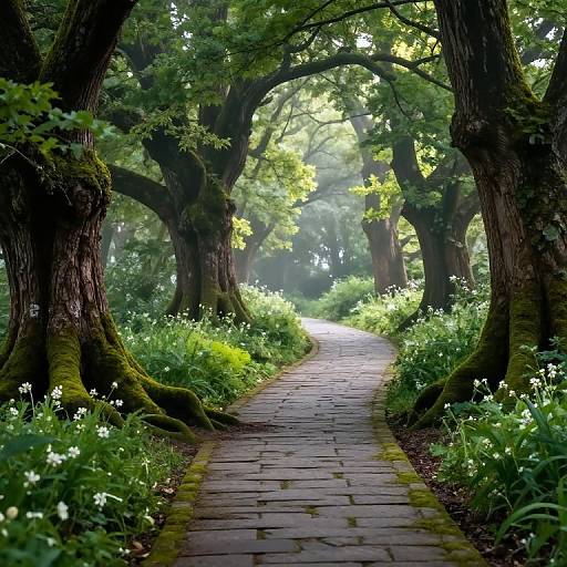 Mossy Ancient Tree Roots Pathway