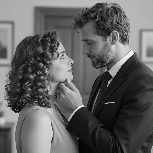Intimate Black-and-White Portrait of Couple