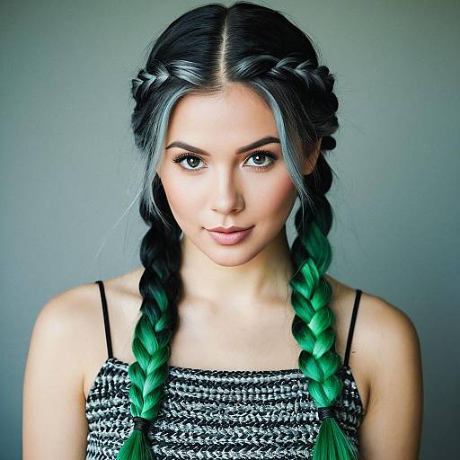 Realistic Grey Ombre Knotless Braid