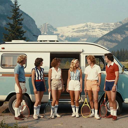 Vintage Tennis Couples in Banff 1970s