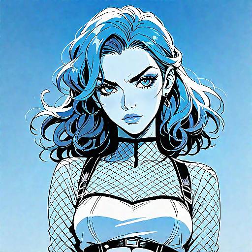 Anime-Inspired Monochrome Character Art