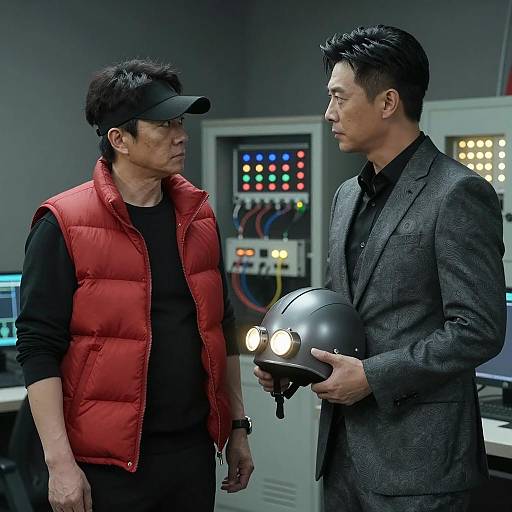 Intense Figures in a Futuristic Setting