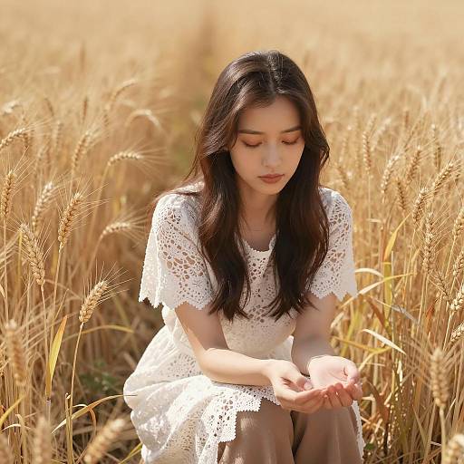 Young Woman in Wheat Field