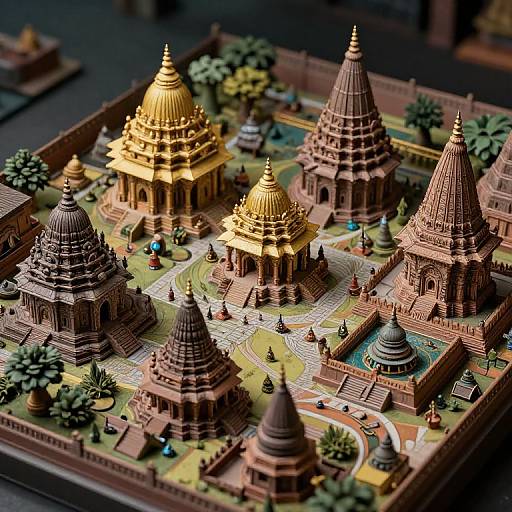 Dramatic Anime Indian Temple Scene