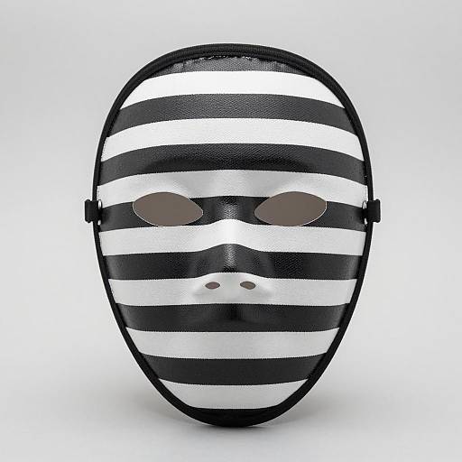 Stylish Black and White Striped Mask