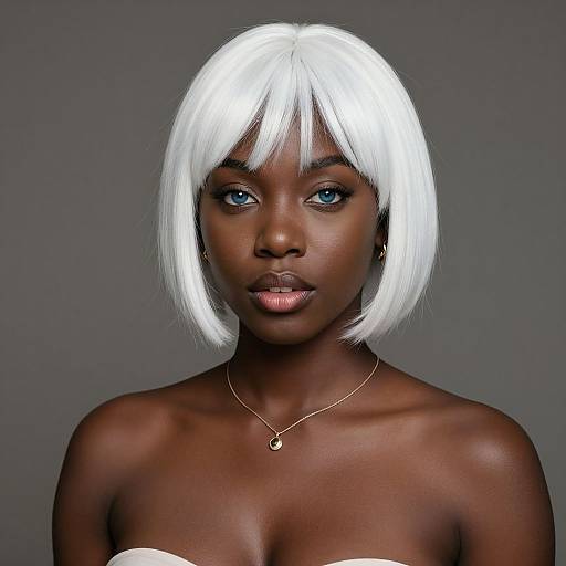 Realistic Portrait of Dark-Skinned Woman