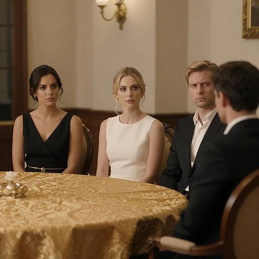 Formal Gathering at an Ornate Table
