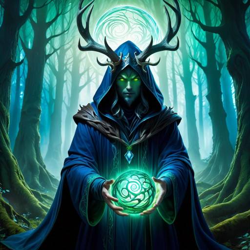 Mysterious Mage in Dark Fantasy Forest