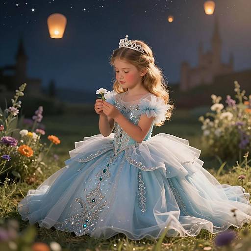 Whimsical Princess in Enchanted Garden