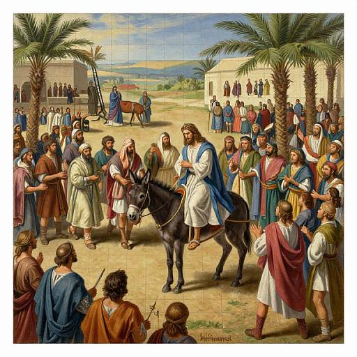 Jesus Christ Entering Jerusalem Painting