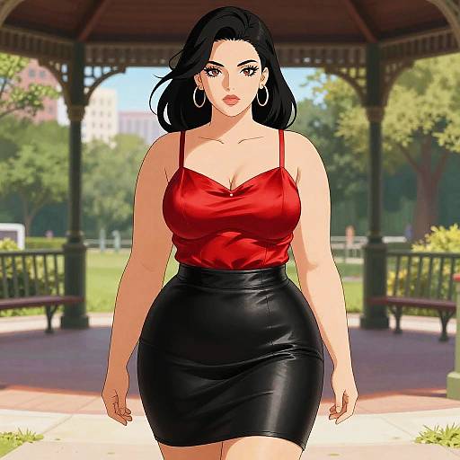 Plus-Size Edgy Chic in City Park