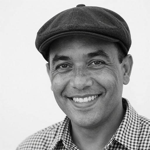 Close-Up Smiling Man in Flat Cap