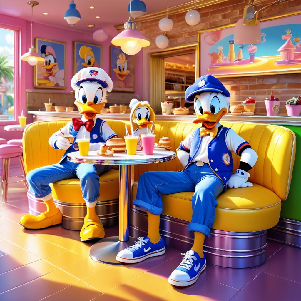 Teenage Donald and Daisy Duck Breakfast Scene