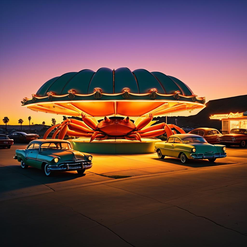 Giant Crab Attacks California Drive-In at Sunset