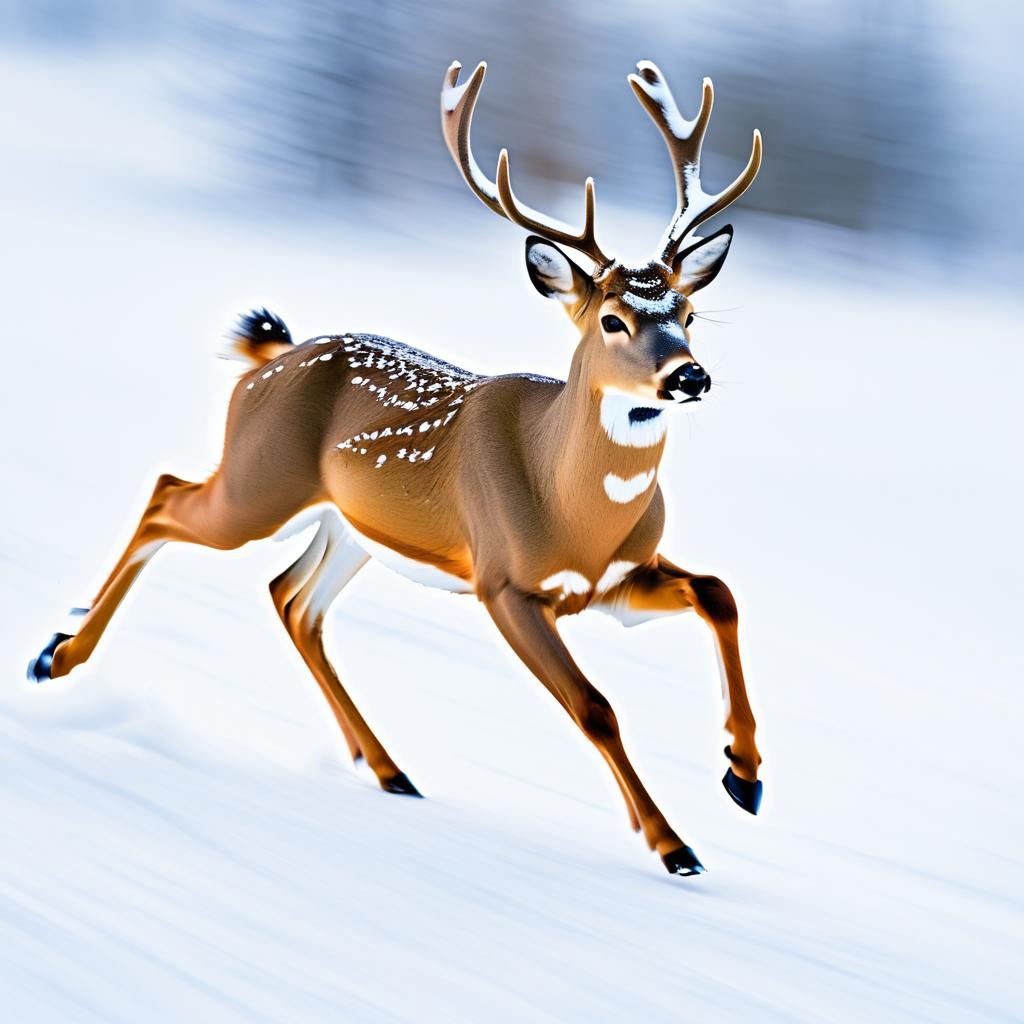 Dynamic Macro Shot of a Swift Deer