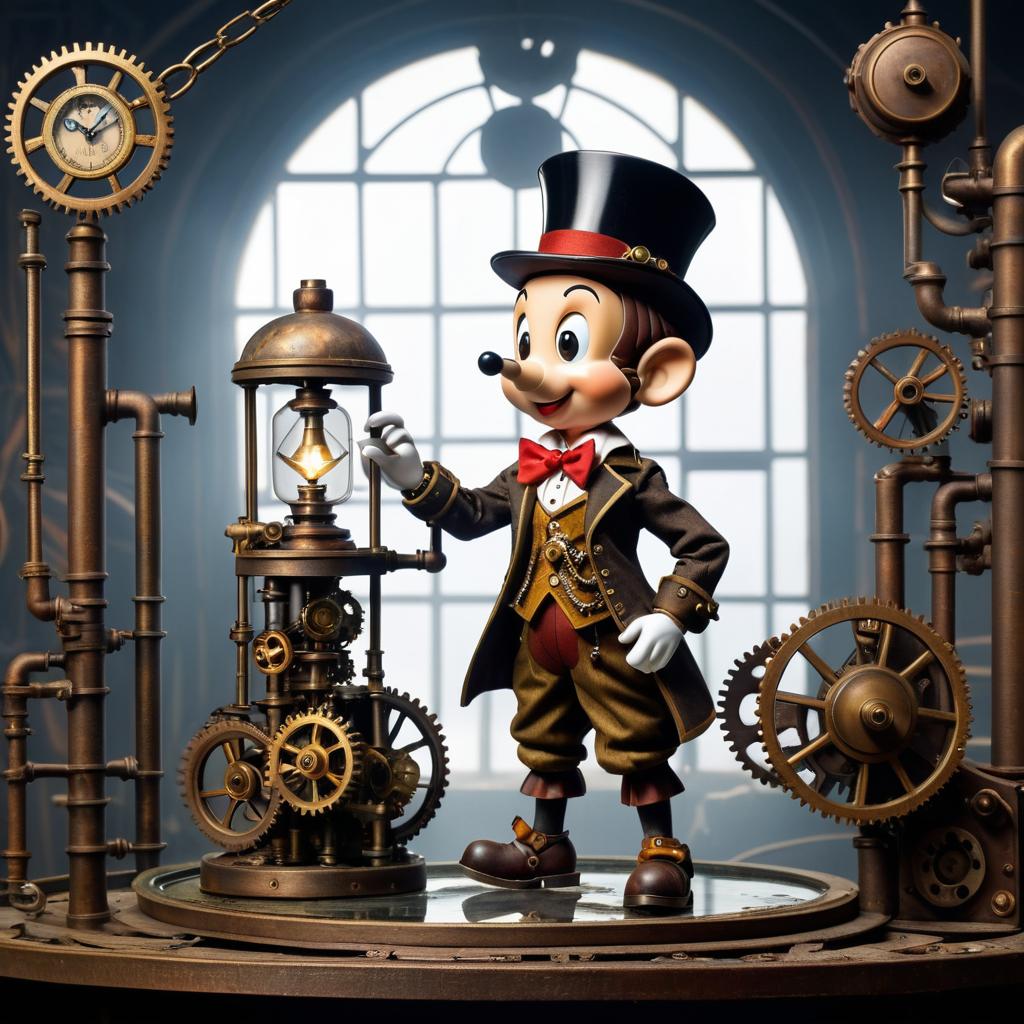 Steampunk Pinocchio in Enchanted Factory