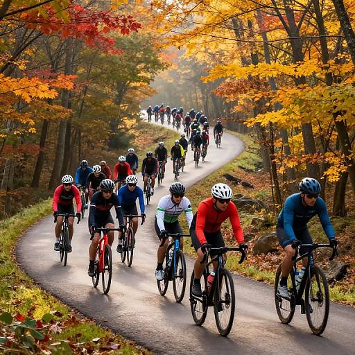 Pelotonia Dawn Ride Through Autumn Forest
