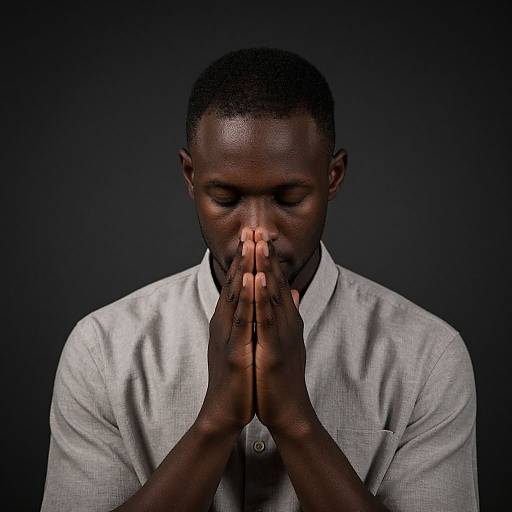 Serene Prayerful Black Man Portrait