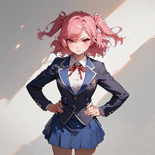 Pink-Haired Anime Girl From Above