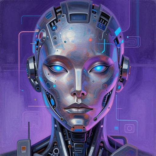 Futuristic Cyberpunk Robot-Human Hybrid