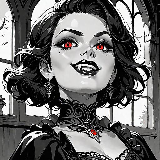 Gothic Vampire Close-Up Portrait