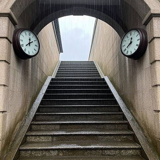 Surreal Rain and Gravity-Defying Stairs