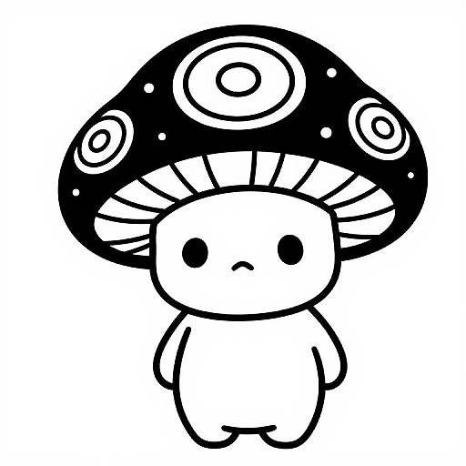 Sad Chibi Mushroom Character