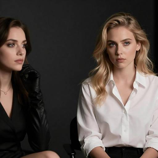 High-Contrast Portrait of Two Women