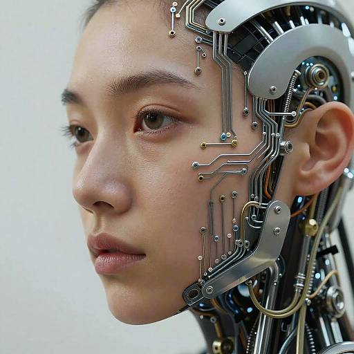 Photorealistic Human-Mechanical Face Merge