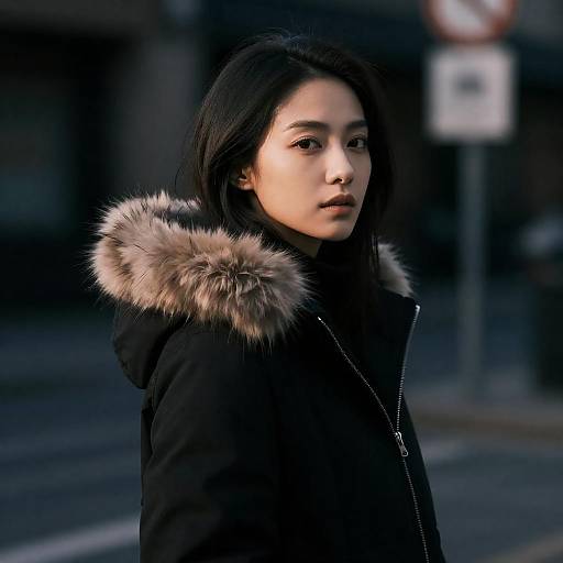 Moody Portrait of a Woman in Black