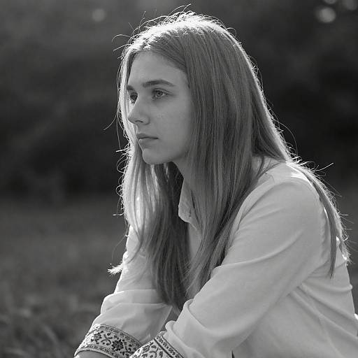 Intense Gaze: A Portrait in Black-and-White