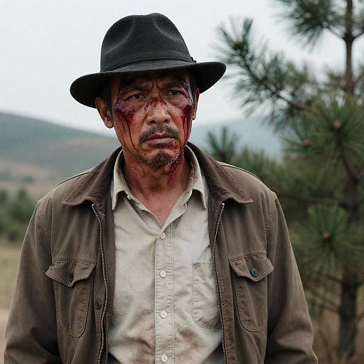 Intense Portrait of a Middle-Aged Man