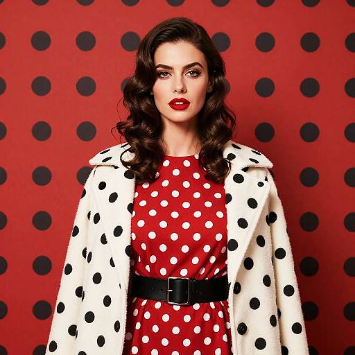 Chic Retro Polka Dot Fashion Portrait