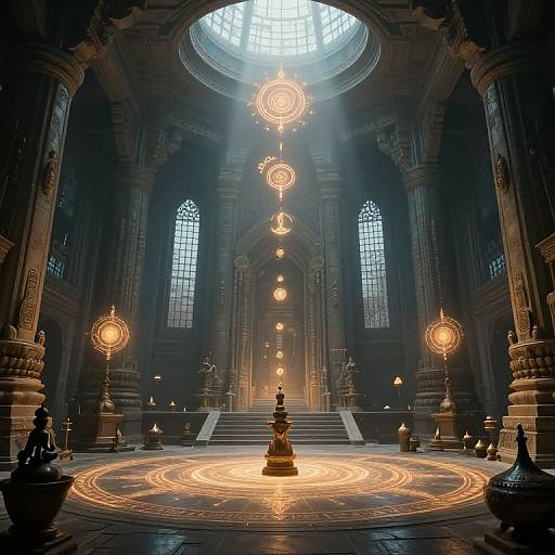 Mystical Ancient Temple Interior