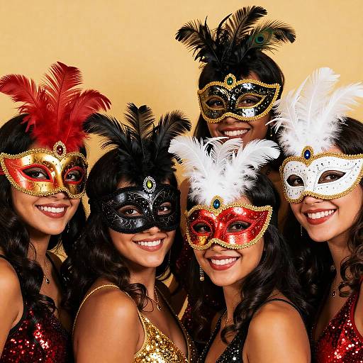 Vibrant Masquerade Celebration Portrait