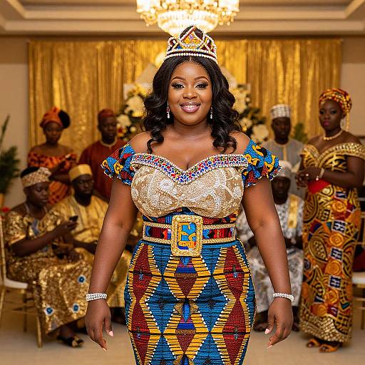 Elegant Plus-Size African Gala Portrait