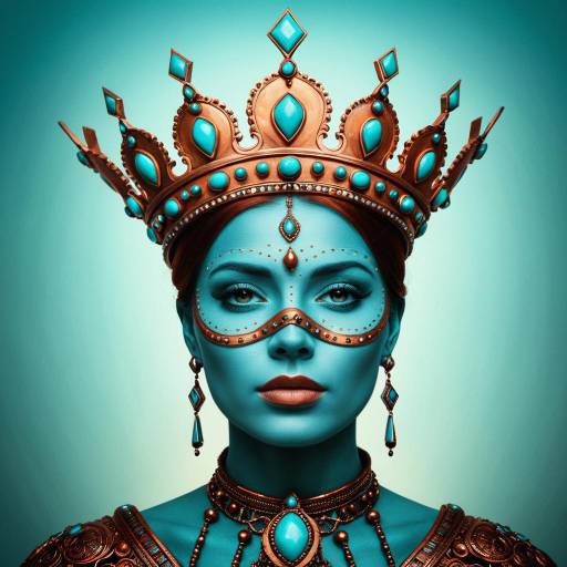 Surreal Woman with Copper and Turquoise Skin Surreal Woman with Copper and Turquoise Skin